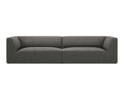 Canapea 4 locuri, Ruby, Micadoni Home, BL, 302x93x69 cm, velur, gri inchis