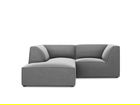 Coltar stanga 3 locuri, Ruby, Micadoni Home, BL, 186x180x69 cm, catifea, gri
