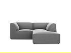 Coltar dreapta 3 locuri, Ruby, Micadoni Home, BL, 186x180x69 cm, catifea, gri