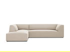 Coltar stanga 4 locuri, Ruby, Micadoni Home, BL, 273x180x69 cm, catifea, bej