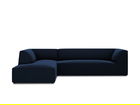 Coltar stanga 4 locuri, Ruby, Micadoni Home, BL, 273x180x69 cm, catifea, albastru regal