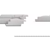Coltar dreapta 4 locuri, Ruby, Micadoni Home, BL, fara cotiera, 273x180x69 cm, poliester, gri deschis