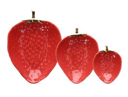 Set 3 platouri Strawberry, Andrea Fontebasso, ceramica, rosu