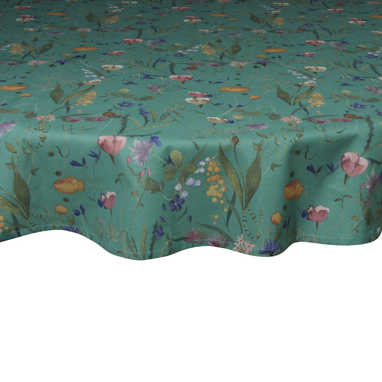 Fata de masa Flora, Andrea Fontebasso, 170x170 cm, bumbac, verde/multicolor