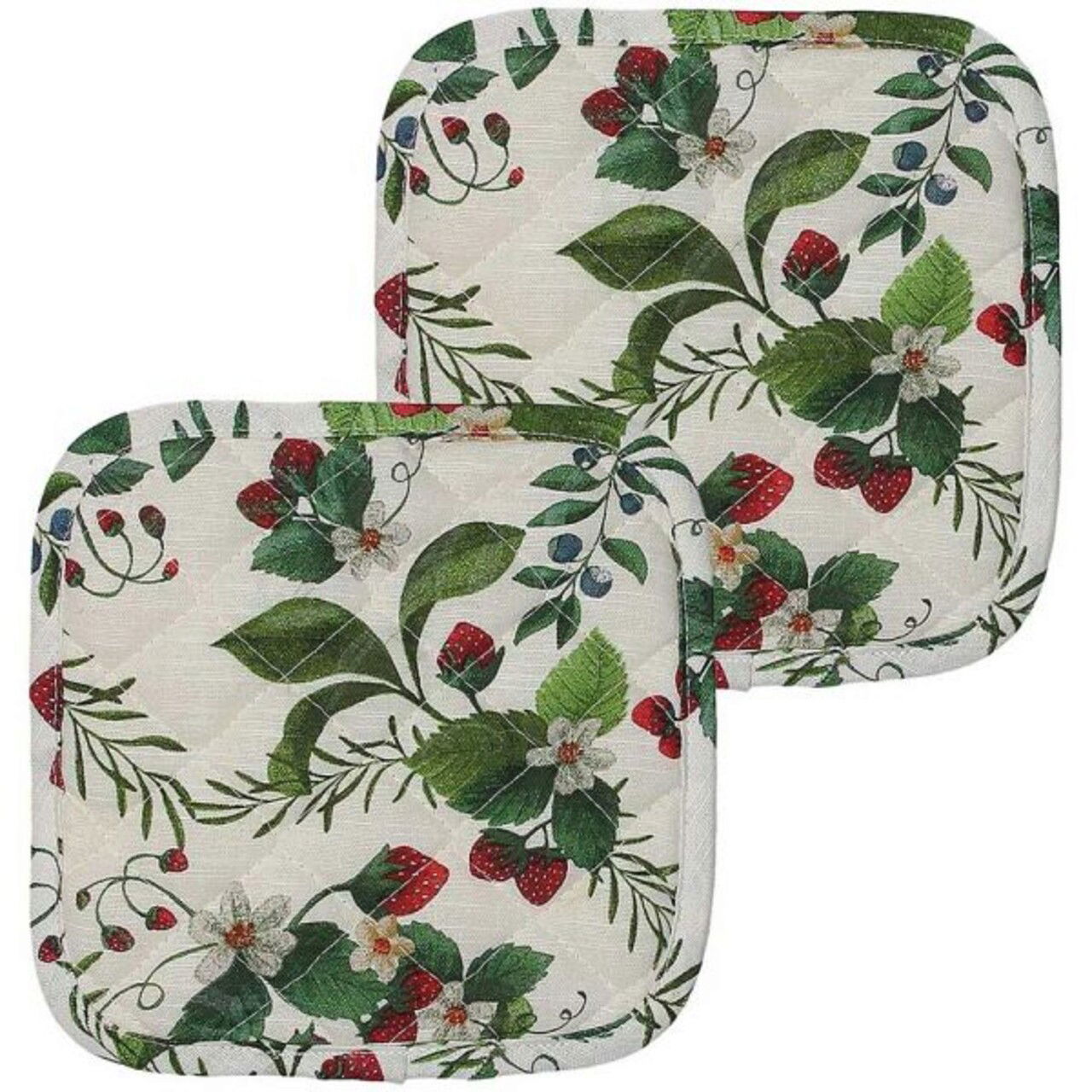 Set suport pentru vase fierbinti Sweet Berry, Andrea Fontebasso, 2 piese, 18x18 cm, bumbac, multicolor