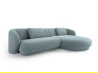 Coltar dreapta 4 locuri, Camden, Cosmopolitan Design, 289x177x72 cm, catifea, albastru deschis