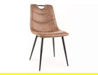 Scaun Aloe, Signal, 46x41x91 cm, microfibra/otel, maro/negru