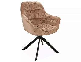 Scaun Astoria II Velvet, Signal, 60x45x85 cm, catifea/otel, bej inchis/negru