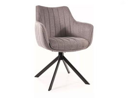 Scaun Azalia Brego, Signal, 61x44x86 cm, textil/otel, gri deschis/negru