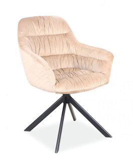 Scaun Astoria Velvet, Signal, 64x45x85 cm, catifea/otel, bej/negru