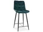 Scaun de bar Chic H-2 Velvet, Signal, 45x37x92 cm, catifea/otel, verde/negru