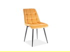 Scaun Chic Velvet, Signal, 51x44x89 cm, catifea/otel, mustar/negru