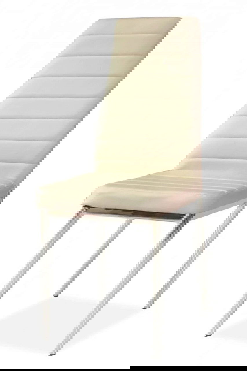 Scaun H261, Signal, 40x38x96 cm, piele ecologica, crem/argintiu