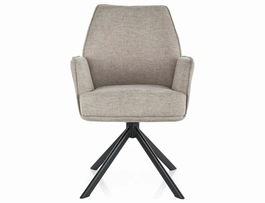 Scaun Hugo Brego, Signal, 58x46x90 cm, textil/otel, bej/negru