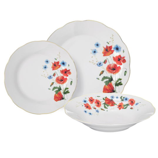 Serviciu de masa 18 piese Poppies, Domotti, portelan, multicolor