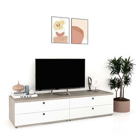 Comoda TV living CUBO 180, 4 sertare, Clasic, Alb