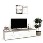 Comoda TV living CUBO 180, 1U, 2 sertare, Clasic, Oak, Alb