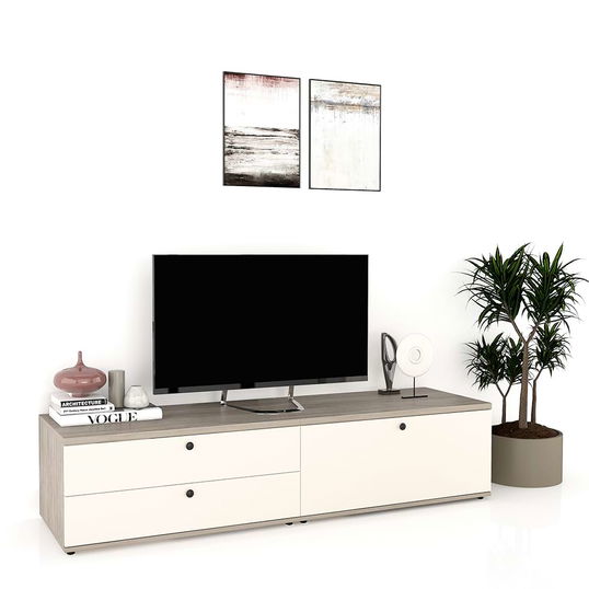 Comoda TV living CUBO 180, 1U, 2 sertare, Clasic, Oak, Vizon