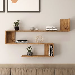 Raft de perete Yurudesign, 120x145x71.4 cm, PAL, natur