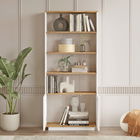 Biblioteca Yurudesign, 75.05x26.8x168.3 cm, PAL, alb/natur