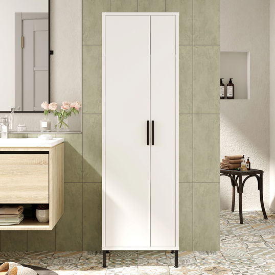 Dulap de baie Yurudesign, 50.4x35.7x165 cm, PAL, alb