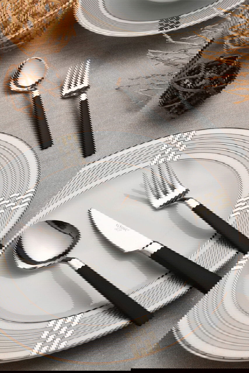 Set tacamuri, Beros, 973BRS1810, Inox, 3 mm, Crom / Negru