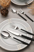 Set tacamuri, Beros, 973BRS1810, Inox, 3 mm, Crom / Negru