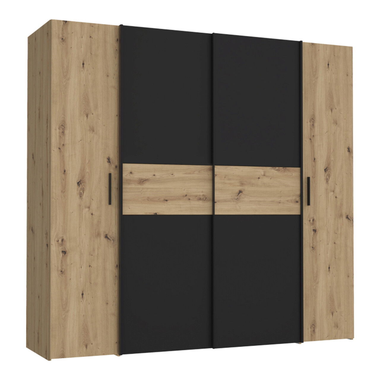 Dulap pentru haine Bekerk, Pakoworld, 200x61.5x190.5 cm, PAL melaminat, maro/negru