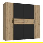 Dulap pentru haine Bekerk, Pakoworld, 200x61.5x190.5 cm, PAL melaminat, maro/negru
