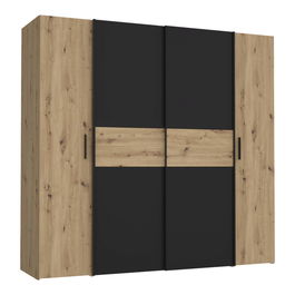 Dulap pentru haine Bekerk, Pakoworld, 200x61.5x190.5 cm, PAL melaminat, maro/negru