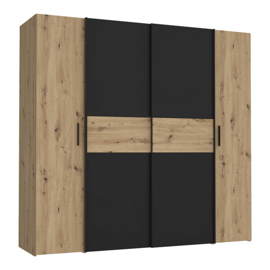 Dulap pentru haine Bekerk, Pakoworld, 200x61.5x190.5 cm, PAL melaminat, maro/negru