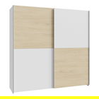 Dulap pentru haine Jolite, Pakoworld, cu 2 usi, 190x61x190.5 cm, PAL melaminat, alb/maro