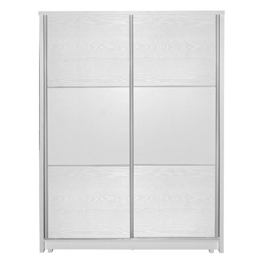 Dulap pentru haine Chase, Pakoworld, cu 2 usi glisante, 152.5x56.5x185 cm, PAL, alb