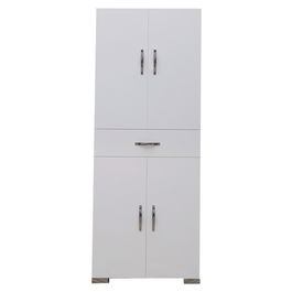 Dulap pentru haine Milou, Pakoworld, 59x34.5x140 cm, PAL melaminat, alb
