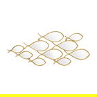 Oglinda decorativa Filow, Pakoworld, 103x38 cm, MDF/sticla/metal, auriu