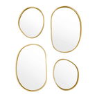 Set 4 oglinzi decorative Klelia, Pakoworld, 60x96.5 cm, sticla/metal/MDF, auriu