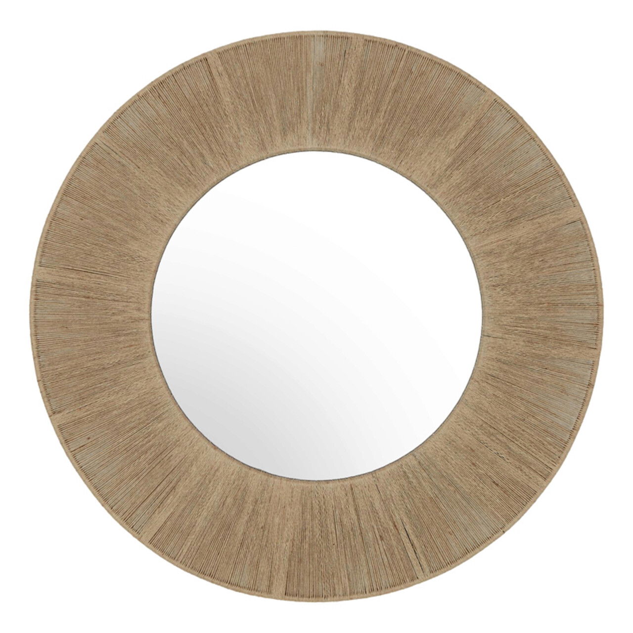 Oglinda decorativa Rojie, Pakoworld, 90x90 cm, iuta/sticla/metal, natural