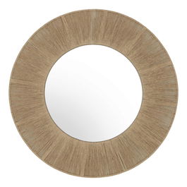 Oglinda decorativa Rojie, Pakoworld, 90x90 cm, iuta/sticla/metal, natural