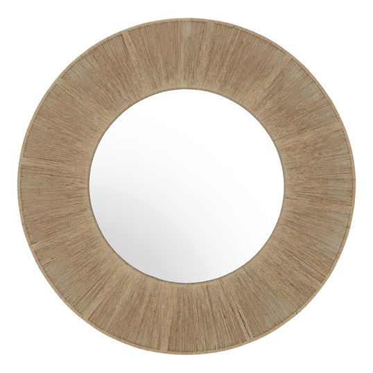 Oglinda decorativa Rojie, Pakoworld, 90x90 cm, iuta/sticla/metal, natural