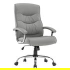 Scaun de birou Primrose, Pakoworld, 65x74x110 cm, piele ecologica, gri