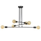 Lustra PWL-0153, Pakoworld, 80x60x80 cm, 6 x E27, 100W, metal, negru