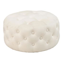 Taburet Ferdia, Pakoworld, 59x59x28.5 cm, catifea/MDF, crem