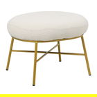 Taburet Susanna, Pakoworld, 56x47x40 cm, poliester/placaj, crem/auriu