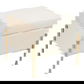 Taburet cu spatiu depozitare Panton, Pakoworld, 40x40x36.5 cm, catifea/MDF/fier, crem/auriu