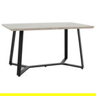 Masa dining Gemma, Pakoworld, 140x80x75 cm, metal, gri ciment/negru