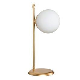Lampa de masa Inclusive, Pakoworld, 16.5x21x45 cm, sticla/metal, auriu