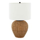 Lampa de masa Paradise, Pakoworld, 35.5x35.5x60 cm, ratan, natural