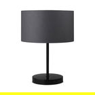 Lampa de masa PWL-1077 , Pakoworld, 24x24x35 cm, textil/metal, antracit vintage/negru
