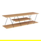 Comoda TV Tars, Pakoworld, 120x30x33 cm, PAL/metal, sonoma/negru