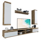 Mobilier pentru living Sandro, Pakoworld, 175x37x160 cm, PAL/MDF, alb/maro